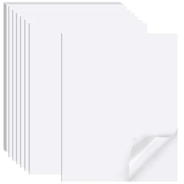 Printable Sticker Paper for Inkjet Printer, 40 Sheets 8.5"x11'' Matte Sticker Printer Paper Full Sheet Labels for Laser/Inkjet Printers, Letter Size