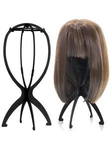 1/2/4 Pcs Black Hollow Hanging Wig Stand Detachable Collapsible Lightweight Sturdy Portable Wig Hanger for Travel Drying Styling Display All Wigs