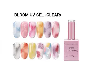 15ml Marble Blossom Gel Polish/ Clear Gradient design gel/ Blooming floral paint gel/ Bloom soak off uv gel for nail art design
