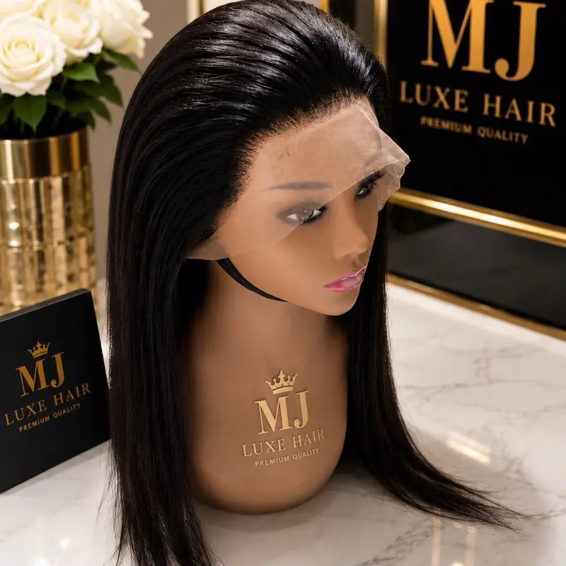 MJ Luxe HD Lace Front Human Hair Wig - Natural Black