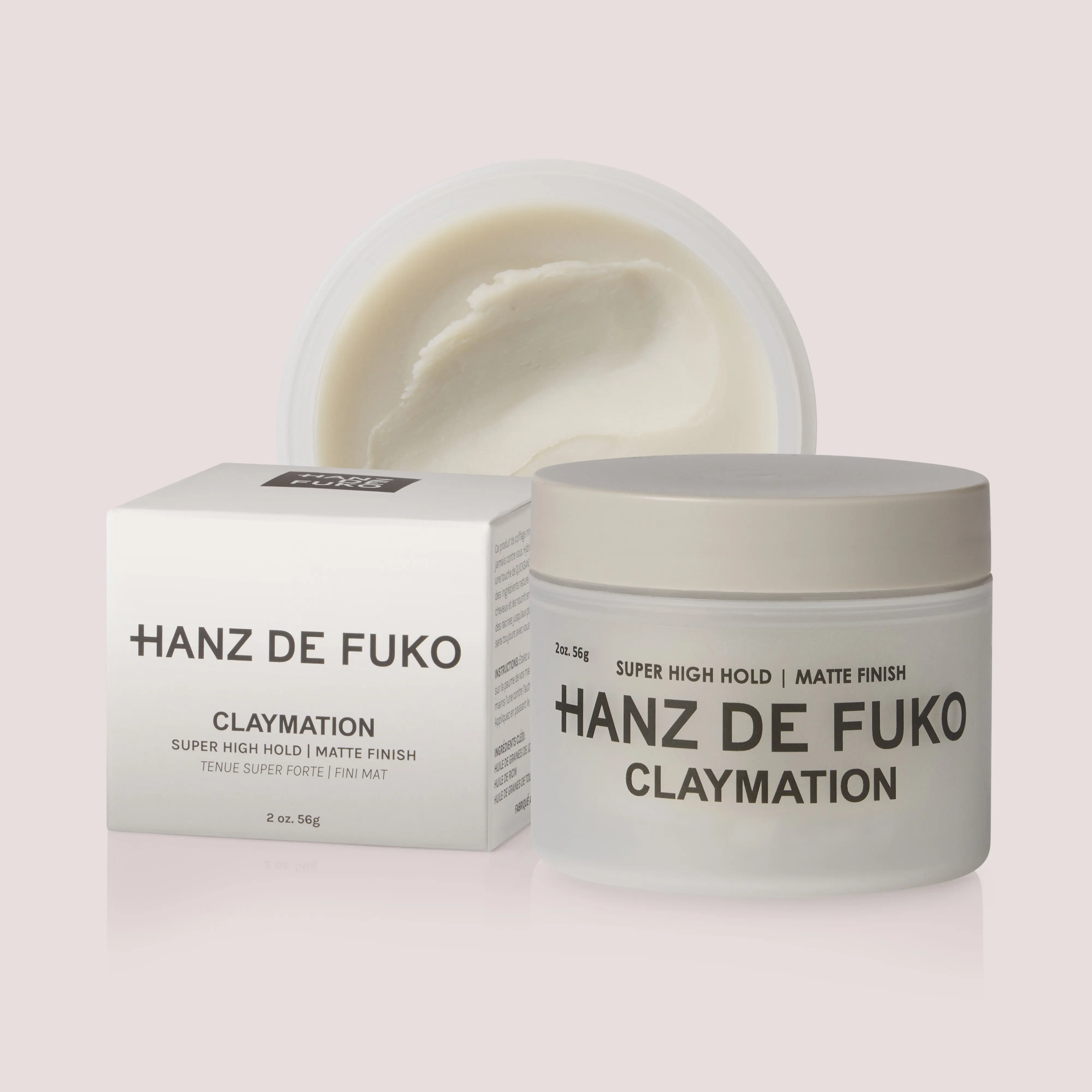 Hanz De Fuko Claymation Hydrating Hair Styler Moisturizer - High Hold, Matte Finish, Sunflower Seed Oil-Infused, Natural Oils, Smooth Texture, Thick/Wavy Hair Styling Essential