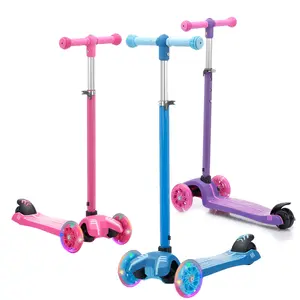 Children's Scooters, Kick Scooter for Kids Age 3-10, Foldable 3 Wheels Toddles Scooter, Adjustable Height, Multiple Colors for Boys and Girls,Pink