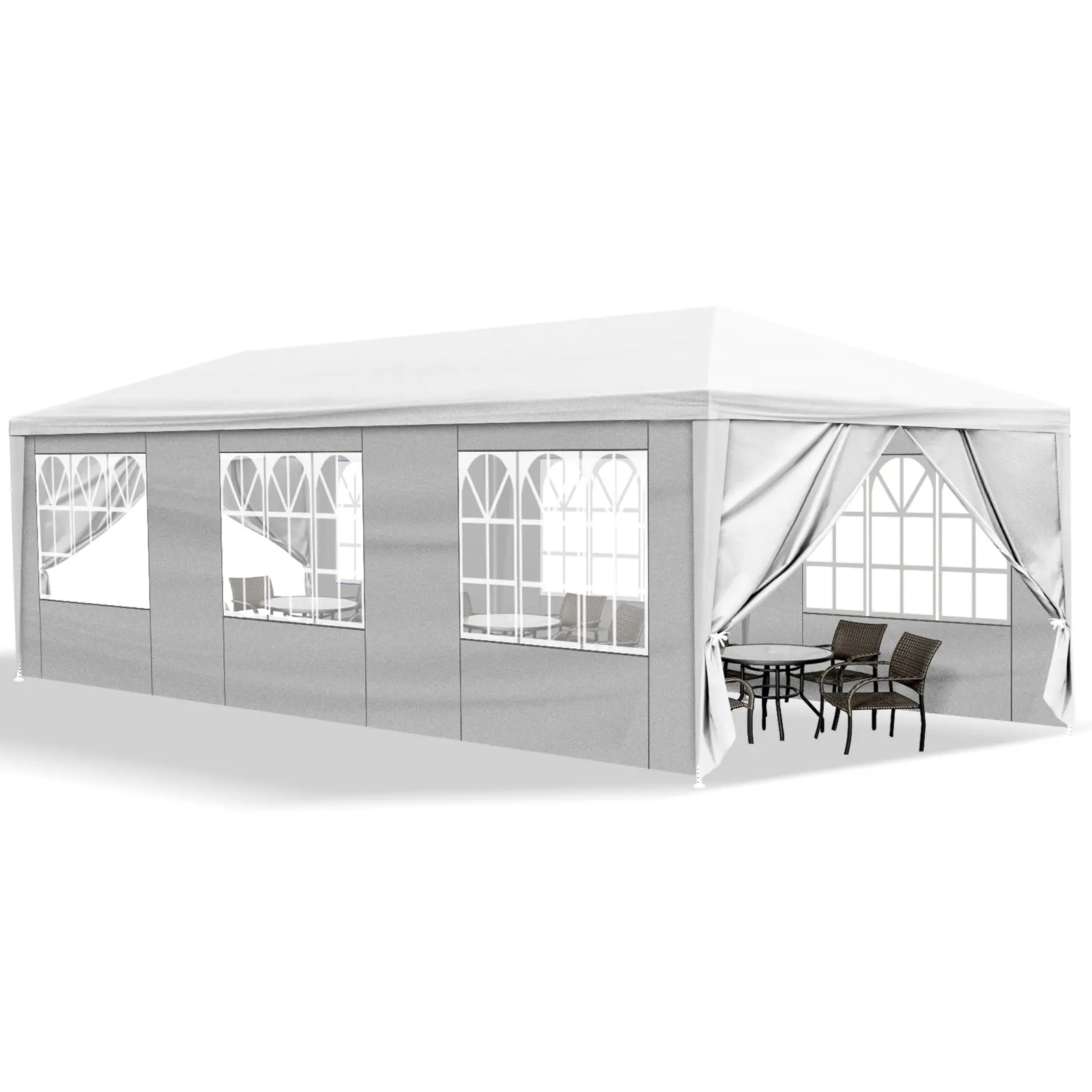 Outdoor Canopy 10 x 30ft, Party Tents with Removable Sidewalls, Gazebo Shelter for Parties, BBQ, Graduation, Wedding