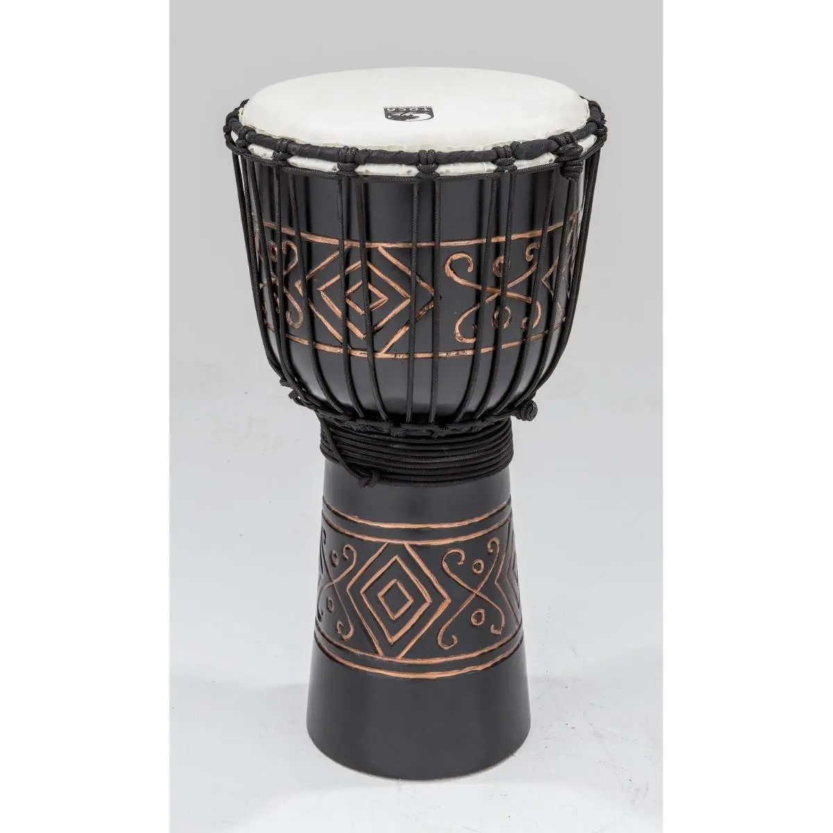 212 MAIN Toca Street Series Medium Black Onyx Djembe, Mahogany Wood Hand-Carved Musical Instrument with Unique Finish