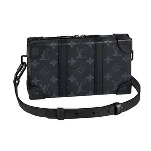 Pre-owned Louis Vuitton · Shoulder Bags Black Hemp Leather Trunk Wallet Long Wallet Chain Bag Crossbody Bag