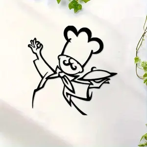 Kitchen Chef Design Wall Art, Metal Wall Decor, Kitchen Decor, Restaurant Decor, Wall Art for Home Kitchen, Home Decor Ideas, Stickers, Sticker Decorations