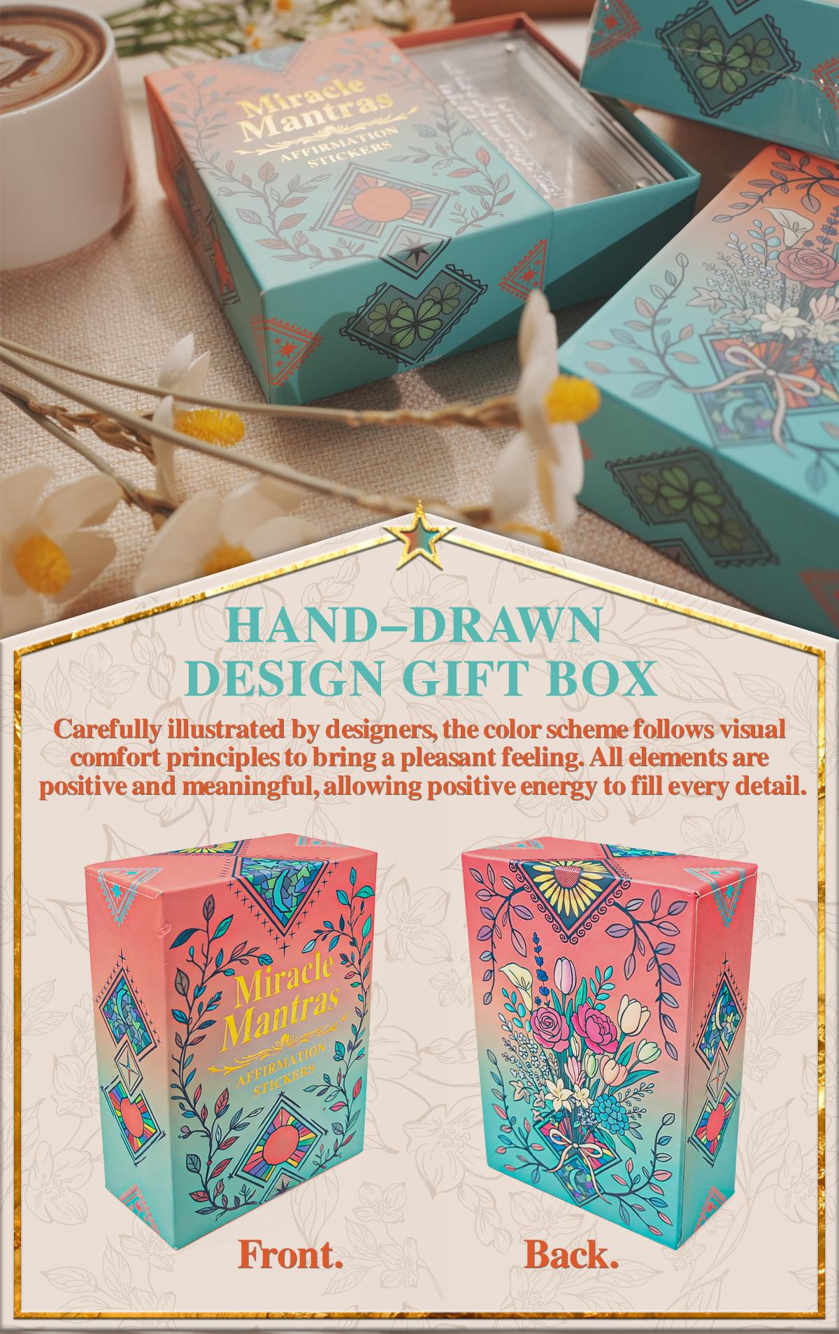 Affirmation Stickers Set Inspirational Quote Stickers with Magnetic Acrylic Display Board and 3 Mini Display Frames Positive Word Decals for Mirror Journal Laptop Desk Decor Self Love Motivation Gift Box with 30 Transparent Affirmation Cards