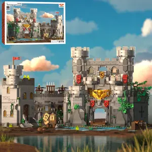 2484Pcs Castle Building Set, Medieval Stem Building Blocks Sets Holy Spirit Knight’s Fortress, Architectur Model Building Kits for Adults Holiday Birthday Gifts Office Home Decor Collection