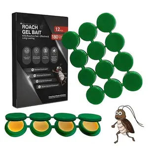 12 Pack Cockroach Gel Bait, Highly Effective Roach Gel Bait Indoor Infestation Solution, Fast Acting Cockroach Killer Indoor Home Kitchen Use, Easy to Apply & No Mess Roach Bait, Long-Lasting