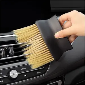 Ergonomic Car Interior Dust Brush with Soft Bristles, Ideal for Air Vent, Dashboard & Center Console Cleaning Tool