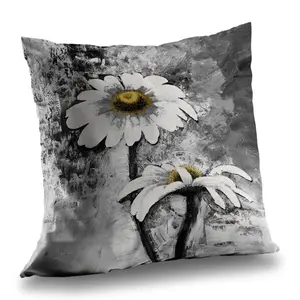 Begin Home Decor C1PT141456MN61 14 x 14 in. Abstract Daisies Flowers Throw Pillow - Floral Home Decor