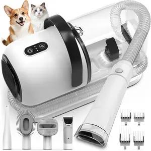 Pet Grooming Vacuum – 12000Pa Pet Hair Remover with Clipper & Shedding Brush, Low Noise, All-in-One for Dogs & Cats
