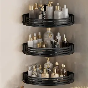 3-Pack 11.42" x 8.27" x 2.09" Triangle Shower Kitchen Organizer Caddy Bathroom Caddy Waterproof Large Capacity Plastic Hanging Accessories Storage