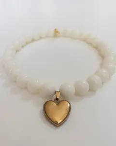 Polished Pup Ivory Beaded Dog Necklace