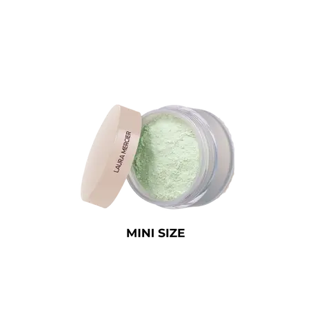 Laura Mercier Mini Translucent Loose Setting Powder in Mint - Travel Friendly, Reduces Redness, Hydrating