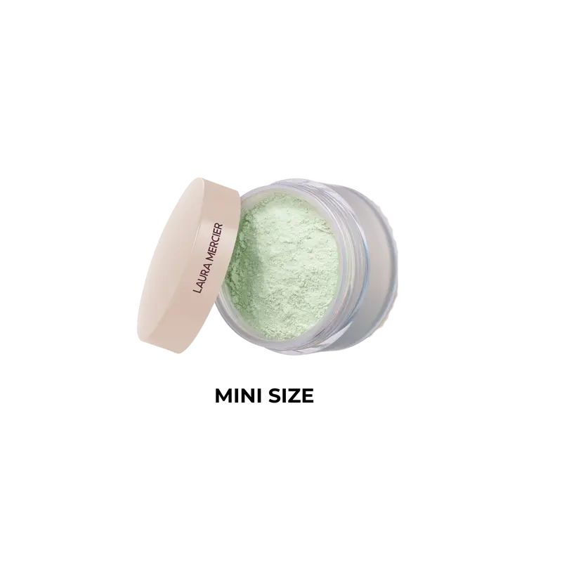 Laura Mercier Mini Translucent Loose Setting Powder in Mint - Travel Friendly, Reduces Redness, Hydrating