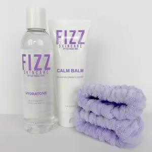 FIZZ SKINCARE DOUBLE CLEANSE DUO Calm Balm & HydraTone Micellar Water Free Wrist Drip Set for Balanced Cleansing
