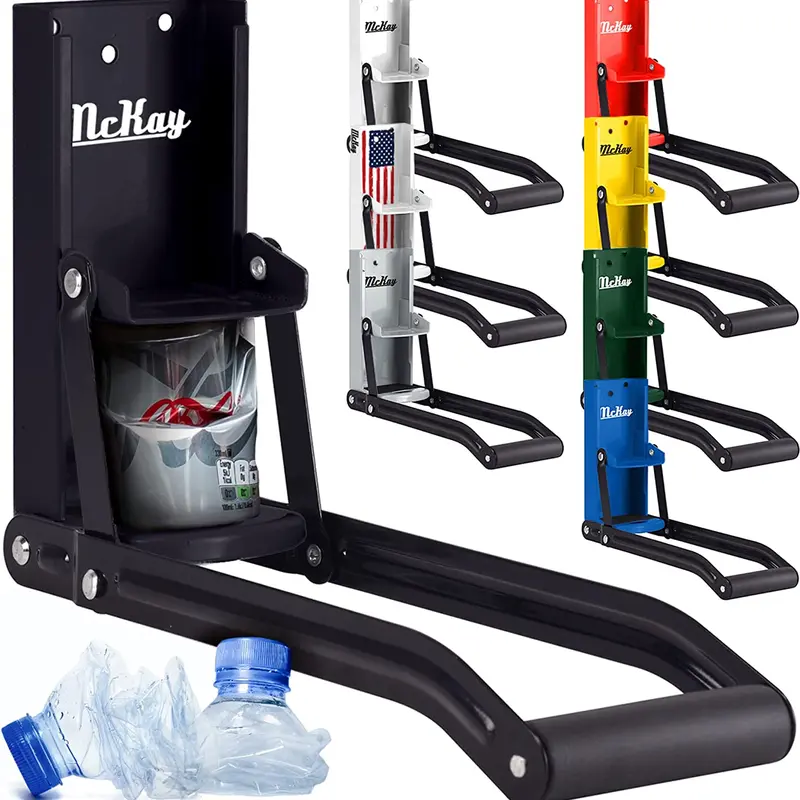 McKay Heavy-Duty Wall-Mounted Can Crusher: Space-Saving 12oz Aluminum Smasher with Built-in Bottle Opener