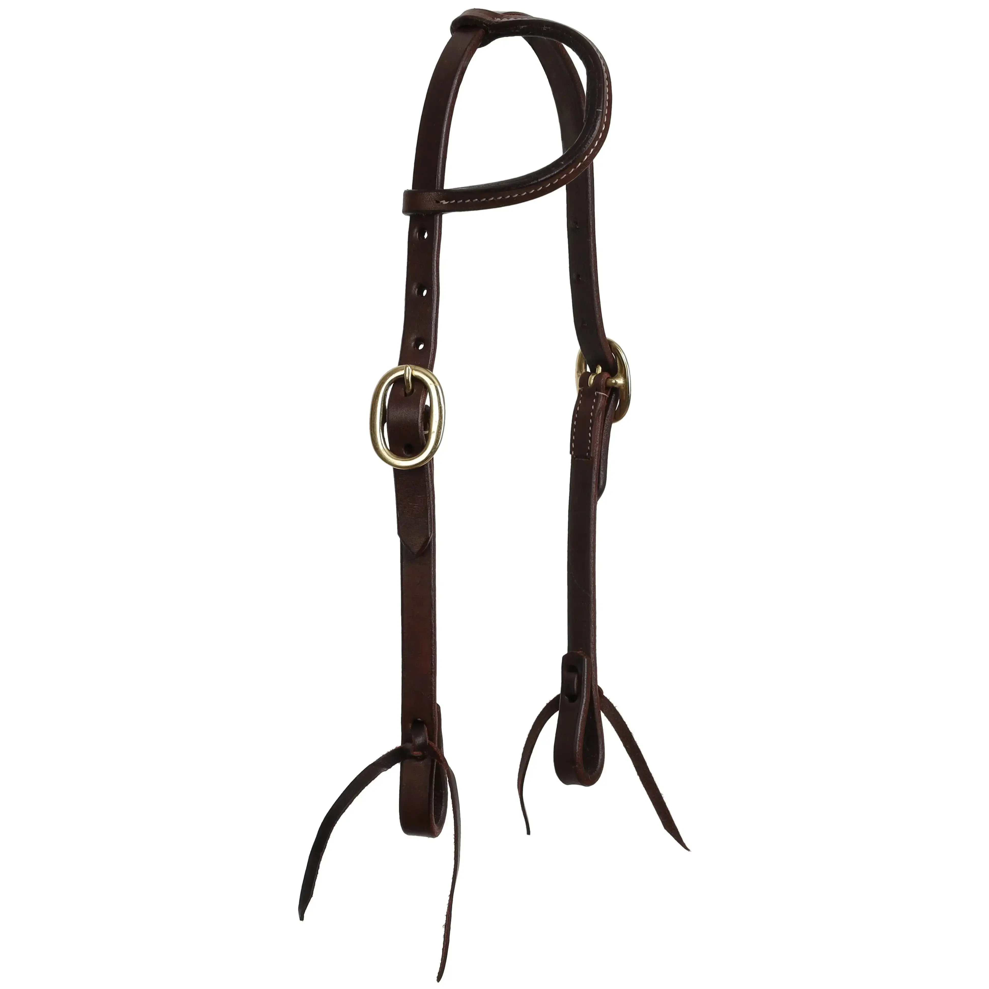 Dark Argentina Cow Leather One Ear Headstall - Mini/Small Pony