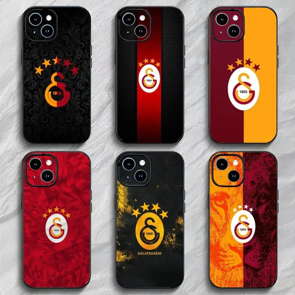 G-Galatasaray Football Club Smartphone Case, Black Matte Thin Shockproof Cover with Button Protection, Handheld Device Accessories for iPhone 11-17 Pro Max/Plus & Samsung Galaxy S23-S25, Devices
