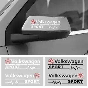 Volkswagen Car Rearview Mirror Sticker, Custom Vinyl Decal for Golf Polo Jetta Tiguan Passat, High-Quality Anti-Scratchmirror Stickers