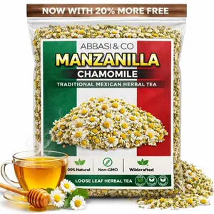 5oz Manzanilla Herbal Tea Natural Hojas de Manzanilla Flor de manzanilla, Te de flor de manzanilla, Chamomile Flower, Chamomile Tea – Traditional Loose Leaf Tea Caffeine-Free IMPORTED FROM MEXICO
