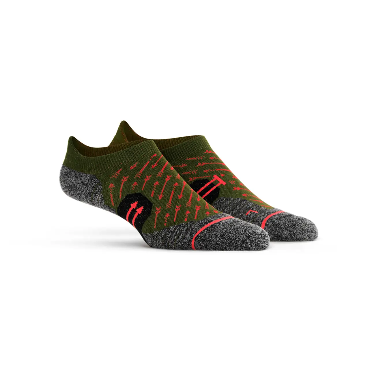 Women's Knit Nylon Green Glow Ankle-Cut Socks