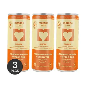 3 Pack ITO EN Matcha Love Ginger Unsweetened 8 fl oz Each - Japanese Green Tea, 0 Sugar 0 Fat, Warming