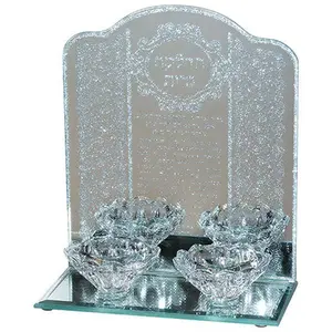 Glass Candlesticks Decorative Candle Lighting Holders for Shabbat