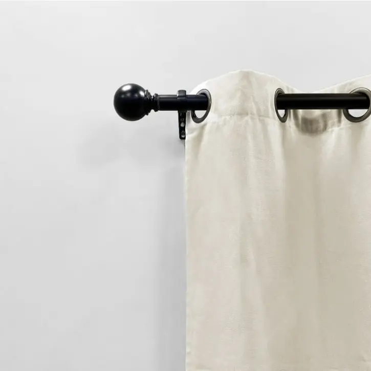Ball Single Curtain Rod, Black, 30-84".