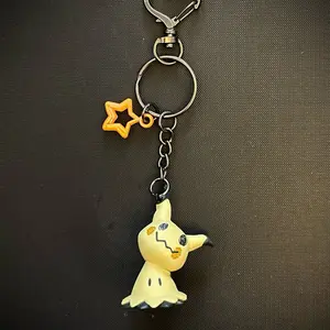 Halloween Character Keychain with Clip - Handmade, Stylish, Practical, Casual Yellow Figure with Witch Hat, Star Charm, Unique Design
