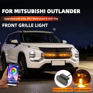 LED Front Grille Light For Mitsubishi Outlander Car DaytimeRunning Light Wheel Eyebrow Lamp 12V