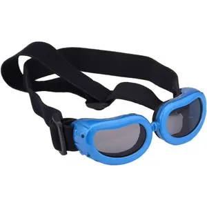 Outdoor Dog Sunglasses Anti-UV Eye Protection Goggles Waterproof Windproof Anti-Fog for Small Pet Puppy Cat (Blue)