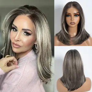 STYLE ICON 16 Inches Laylered Cut Synthetic Glueless Wig 13x3 Lace Frontal with Natural Hairline Pre-Cut for Everyday Wear Lina
