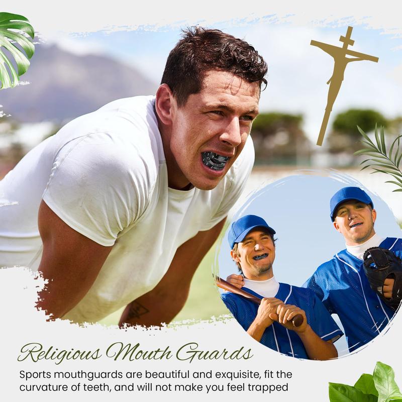 Mouth Guard - Faith Cross Mouthguard with Case, Religious Adult Mouth Guards Braces for Football Boxing Basketball Lacrosse Hockey and All Contact Sports