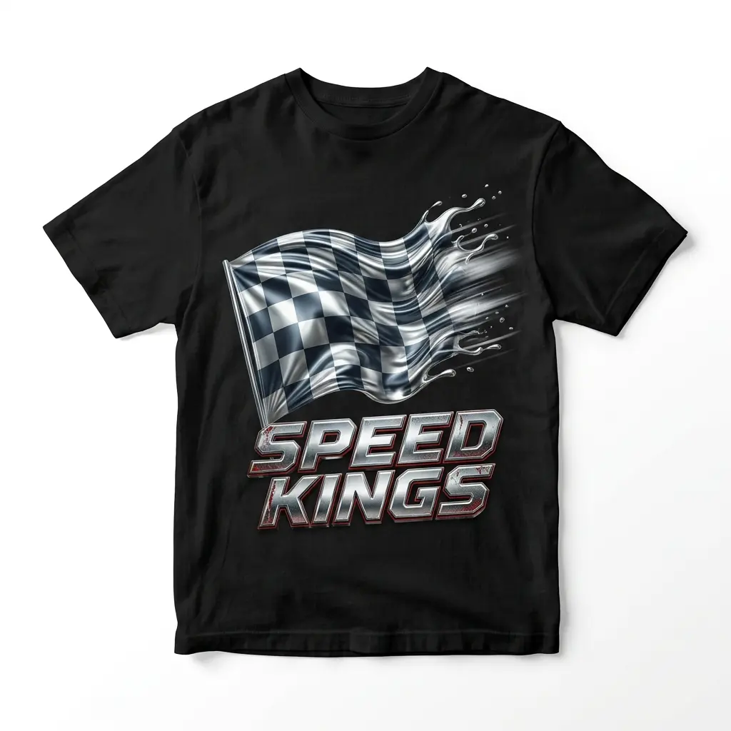 Speed Kings Checkered Flag Racing Design men's T-shirt, pure cotton T-shirt vintage shirts cotton graphic tees summer graphic tees,funny,Regular,Fit Textured Knit Top,baby,dee,jesus,tshirt,,streetwear,,story,,Horror,Movie,Villains,humorous,outfit,thing