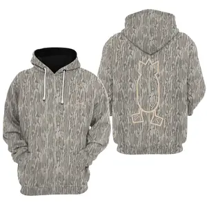 Dive Bomb Industries Classic Logo Camo Hoodie, Men’s Hunting Hoodie, Mossy Oak Bottomland, Vintage 3D Gift