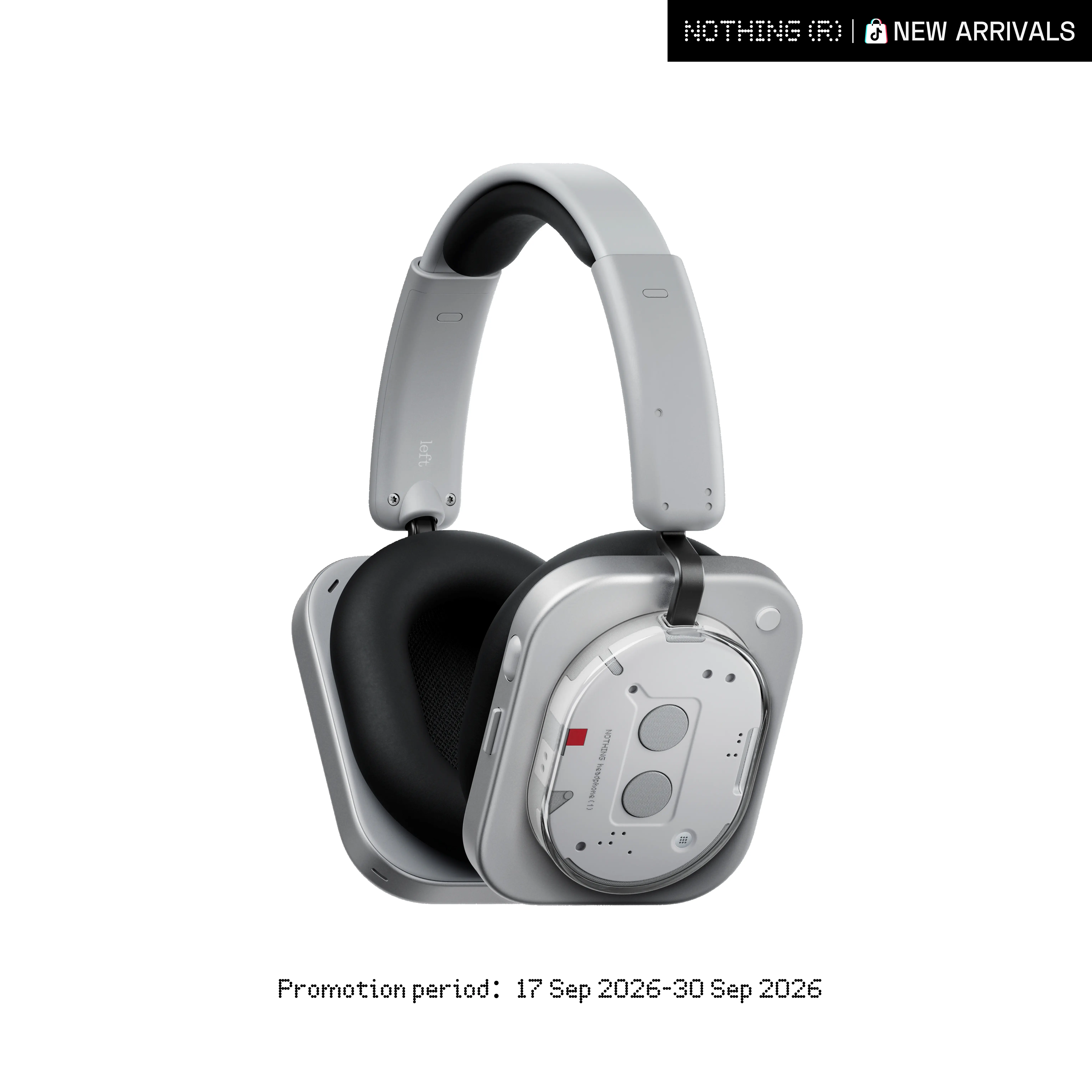 NOTHING Charli XCX Same-Style Hybrid Active Noise Cancelling Over Ear Adjustable Alloy Connectivity Wireless Headphones, 6 Mics, Personalized Spatial Audio, KEF-Tuned, 80H Playtime, Bluetooth Headset (White)