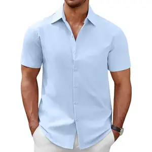 Men's Short Sleeve Button Down Casual Shirts for Men Summer Untucked Shirts