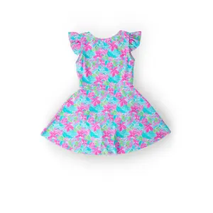 Tropical Punch Flutter Sleeve Twirl Swimsuit