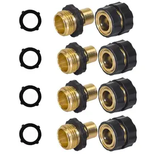 3/4 Inch Garden Hose Fitting Quick Connector Male and Female Set, 4 Set, Garden Hose Adapter, Quick Connect Hose Fittings, Garden Hose Connector, Hose Attachment