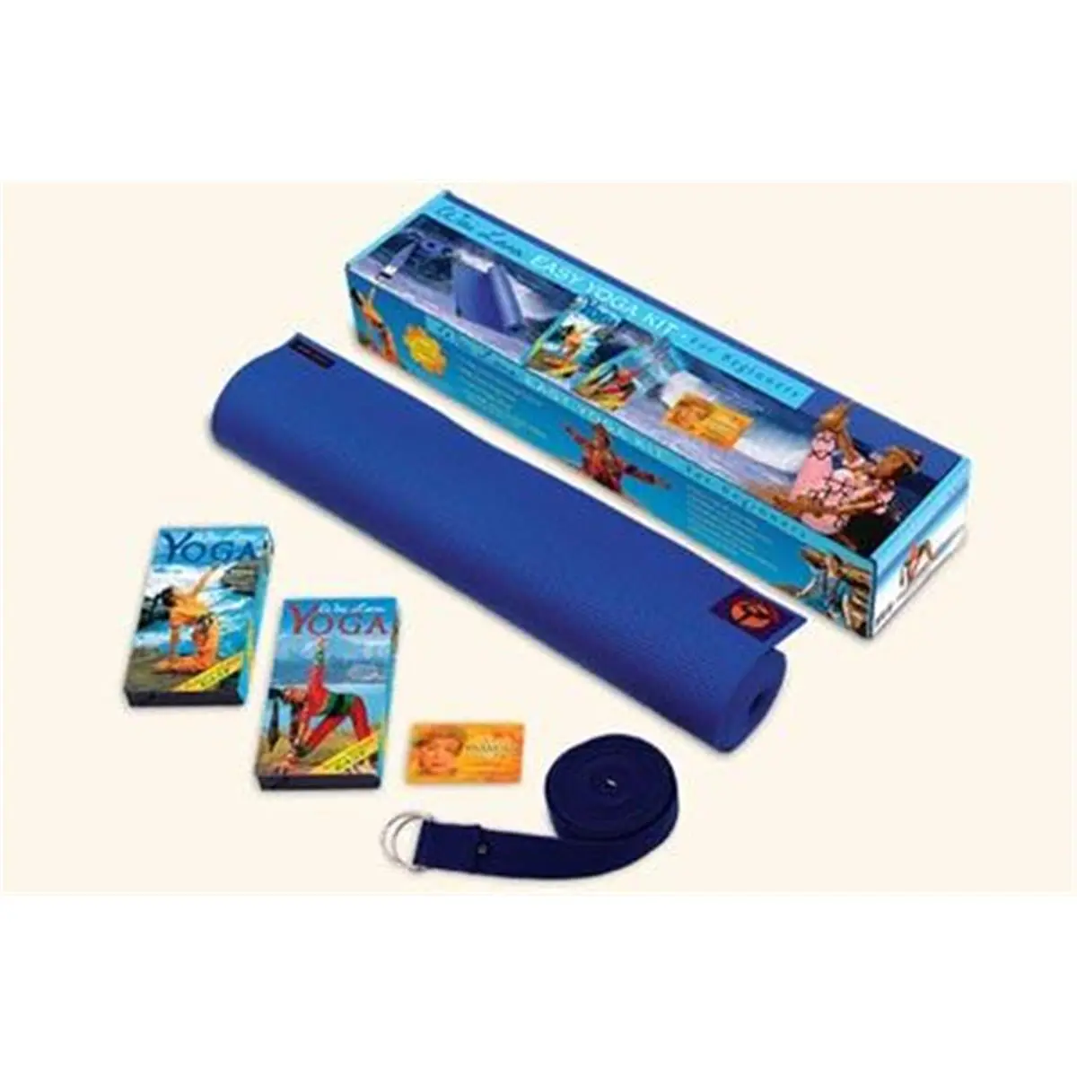 212 MAIN All-in-1 Yoga Set, Sports & Outdoor Starter Kit that Fits Beginner Users, with 1/8" x 24" x 68" Yoga Mat, Strap, 2 DVDs, 6-Month Membership in a Colorful Box, Yoga Strap