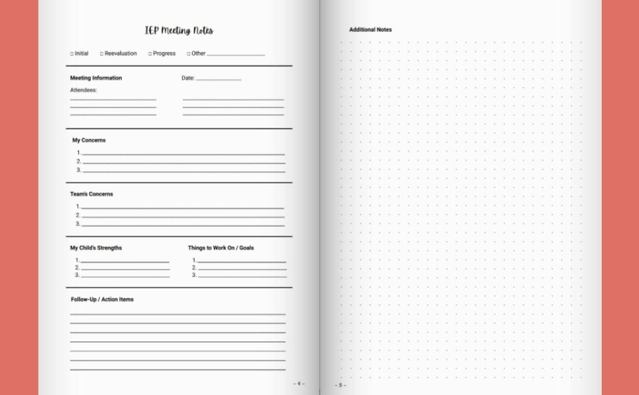 IEP Meeting Notebook for Parents: A Parent Organizer for IEP Meetings, Special Education Services, and School Communication   Paperback – September 10, 2025