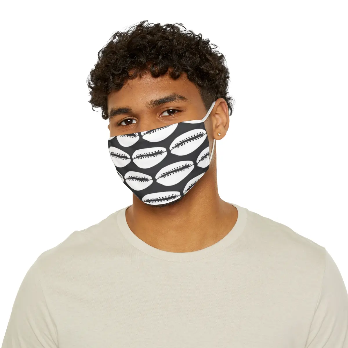 African Cowrie Shell Face Mask / (Adult Unisex)