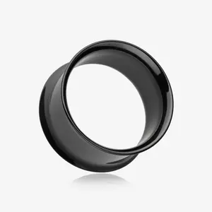 A Pair of Blackline Steel Double Flared Ear Gauge Flesh Tunnel Plug