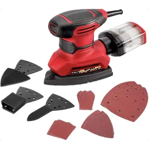 Corded Multi-Function Detail Sander with Micro-Filter Dust Box 3 Additional Attachments &  Sanding Sheet- SR232301
