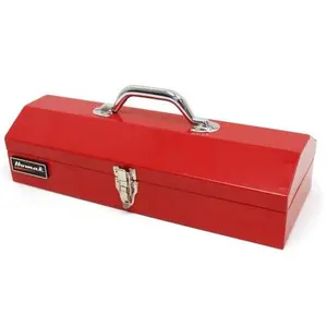 212 MAIN Homak RD00116616 16-Inch Low Profile Red Toolbox - Durable Metal Box with Steel Build, Latch Lock, Sturdy Handle