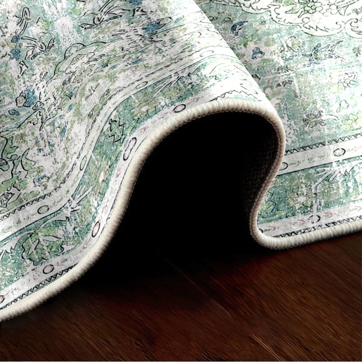 Soft Washable Boho Runner Rug 2ft x 6ft | Non-Slip Vintage Rug for Kitchen & Hallway