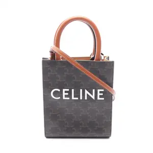 Pre-owned Celine Plastic Shoulder Bags Mini Vertical Cabas Triomphe leather 2way handbag