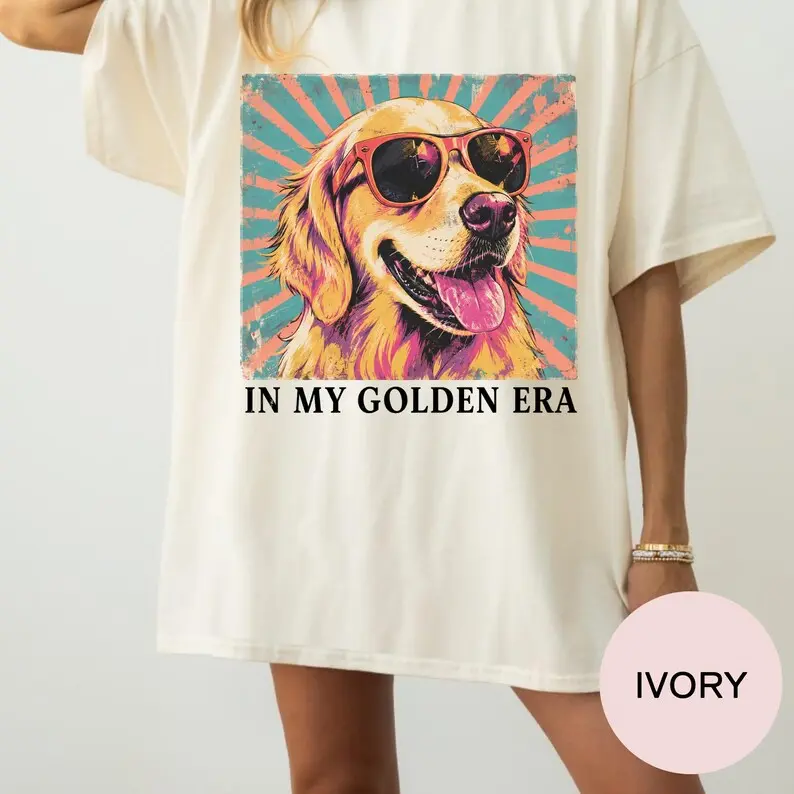 Comfort Colors In My Golden Retriever 70s Era Shirt, Goldie Dog Mom T-shirt,Tee Eras Tour Gift, Retro Dad Mama Tshirt, Gift for Dog Lover